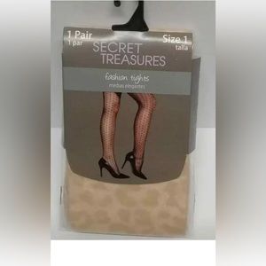 Secret Treasures Women's Fashion Tights Nude Leopard Pattern Size 1